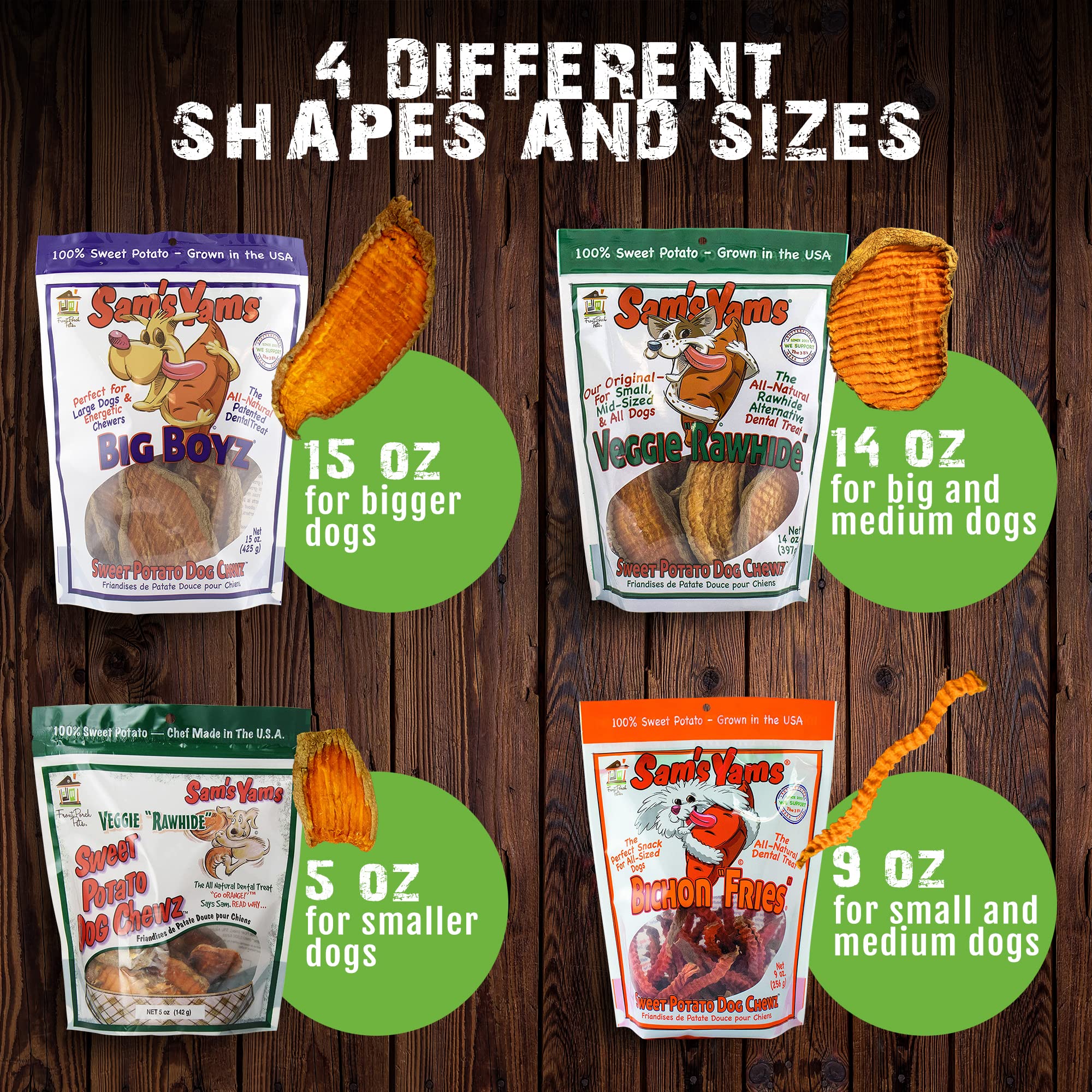 Front Porch Pets Sweet Potato Dog Chewz – resealable bag keeps chews fresh.