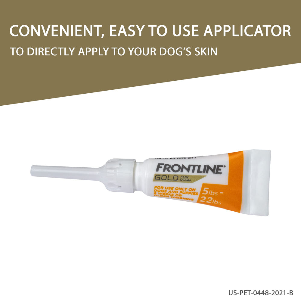 Frontline Gold targets fleas across life stages and ticks on small dogs.