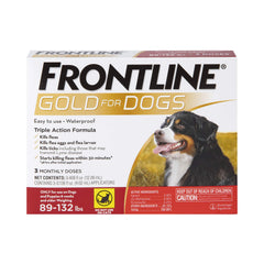 Frontline Gold packaging for dogs with an easy applicator for quick at-home use