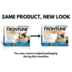 FRONTLINE Gold spot-on pipette being applied to a dog's neck.