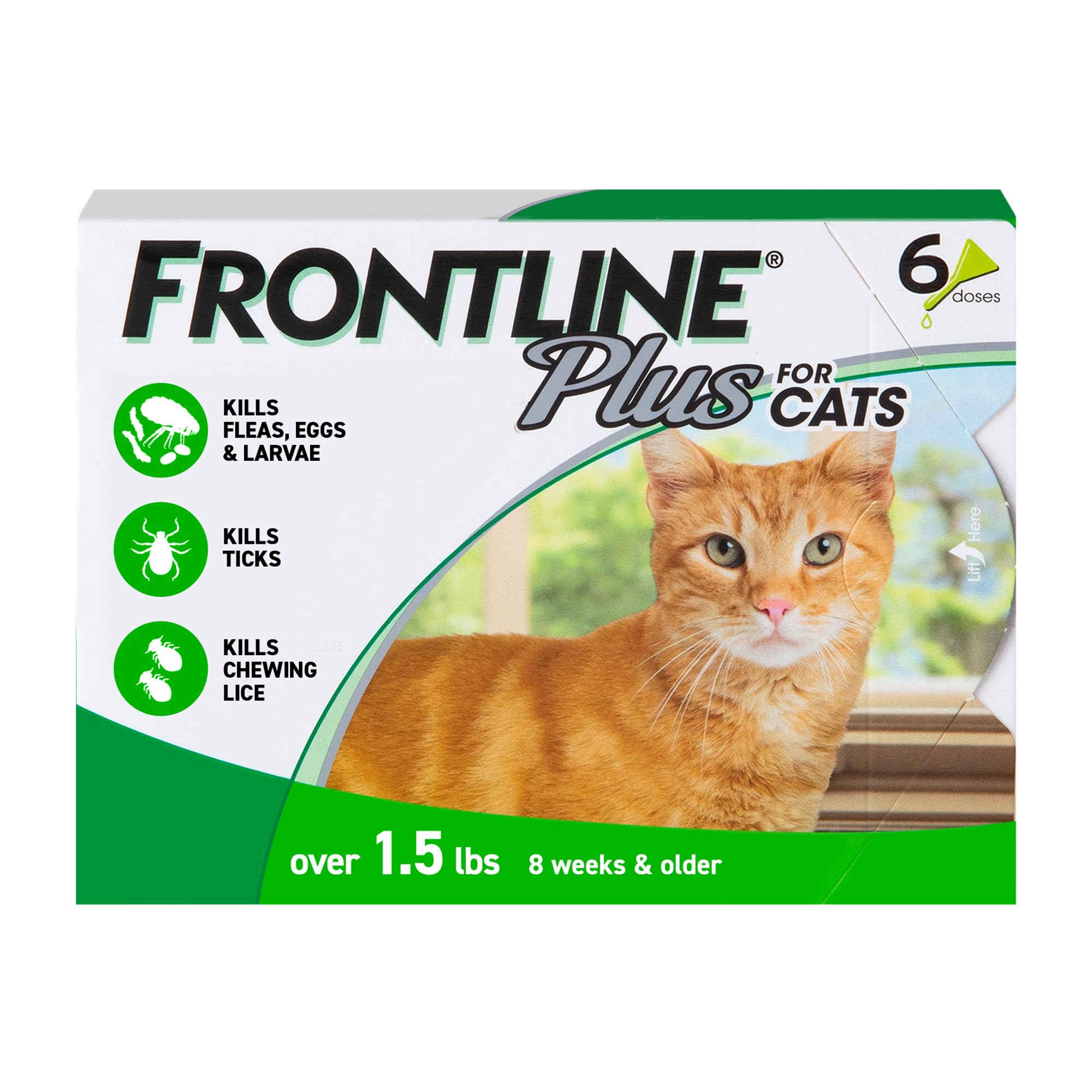 FRONTLINE Plus Cats—spot-on application for quick flea and tick protection.