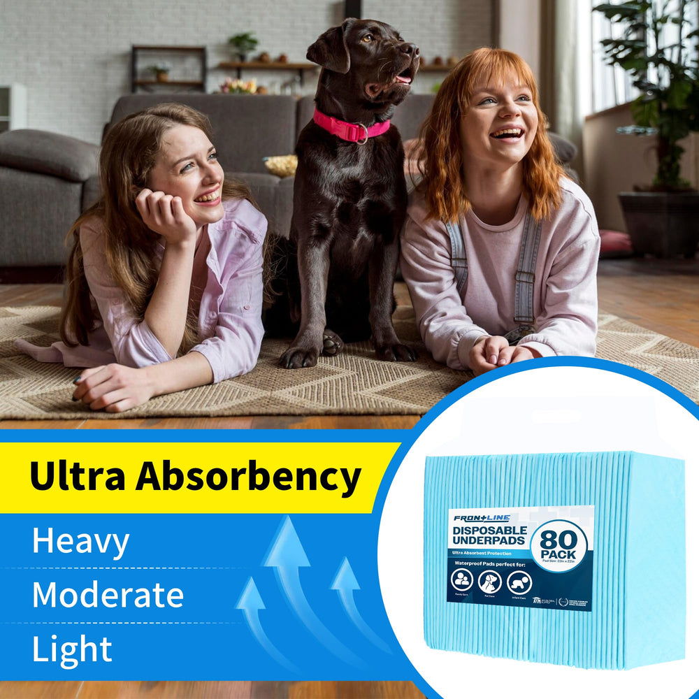 FRONTLINE potty-pad-absorb-core keeps surfaces dry with quick drying.