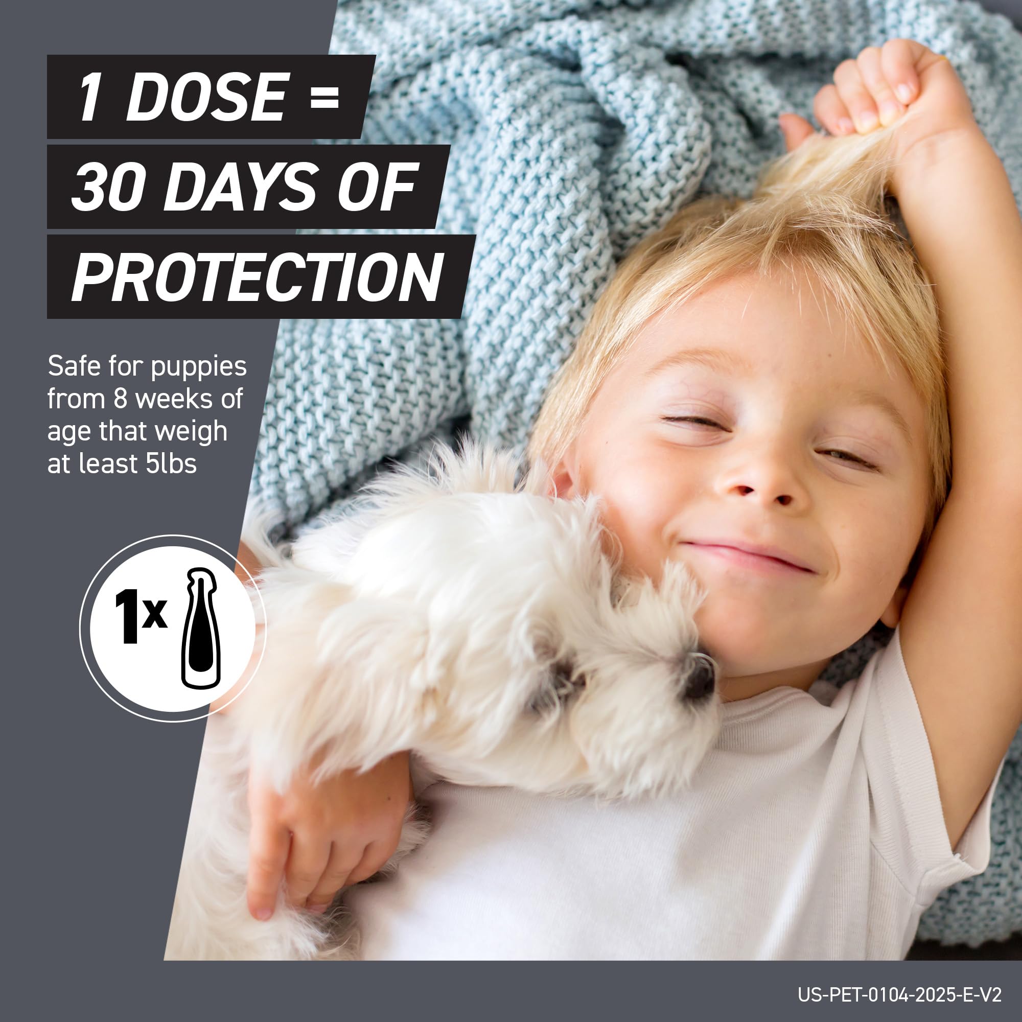 Frontline Shield puppy-friendly application for young dogs