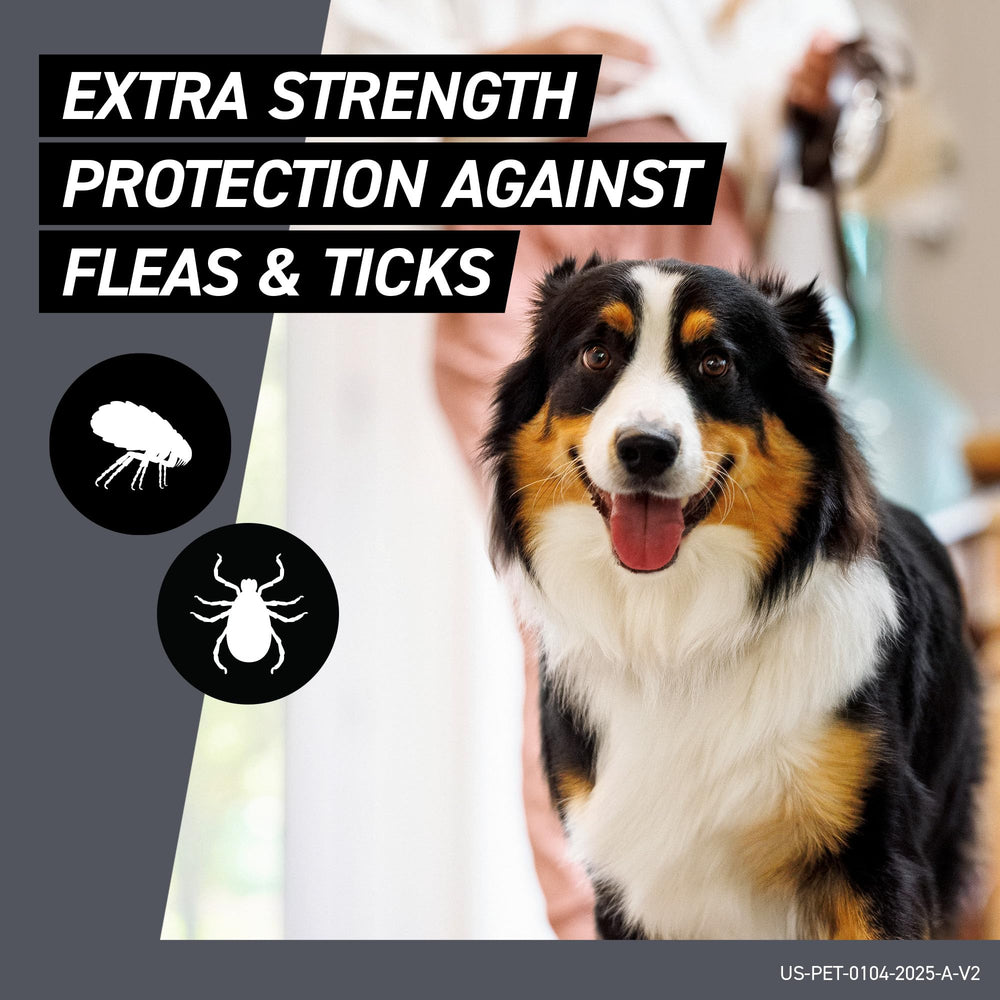FRONTLINE Shield waterproof formula stands up to baths and rain.