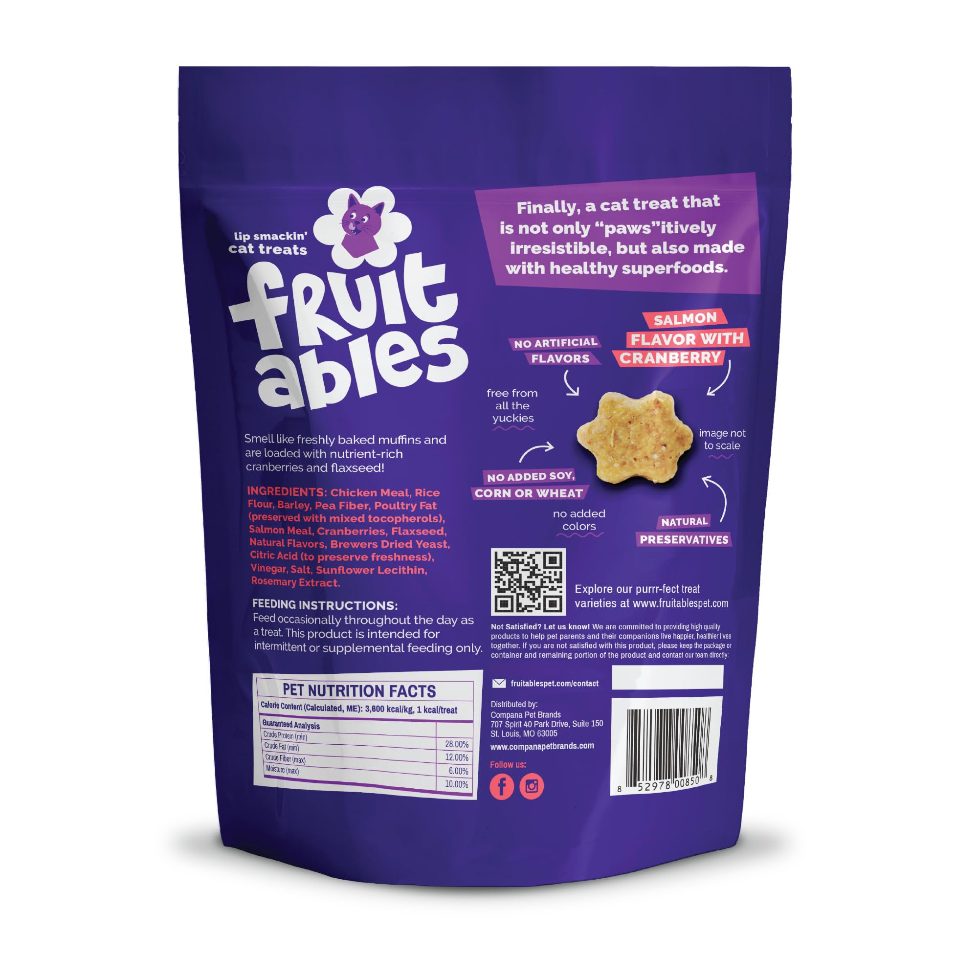 Gift-ready Fruitables cat treats pack ideal for new pet parents and cat lovers