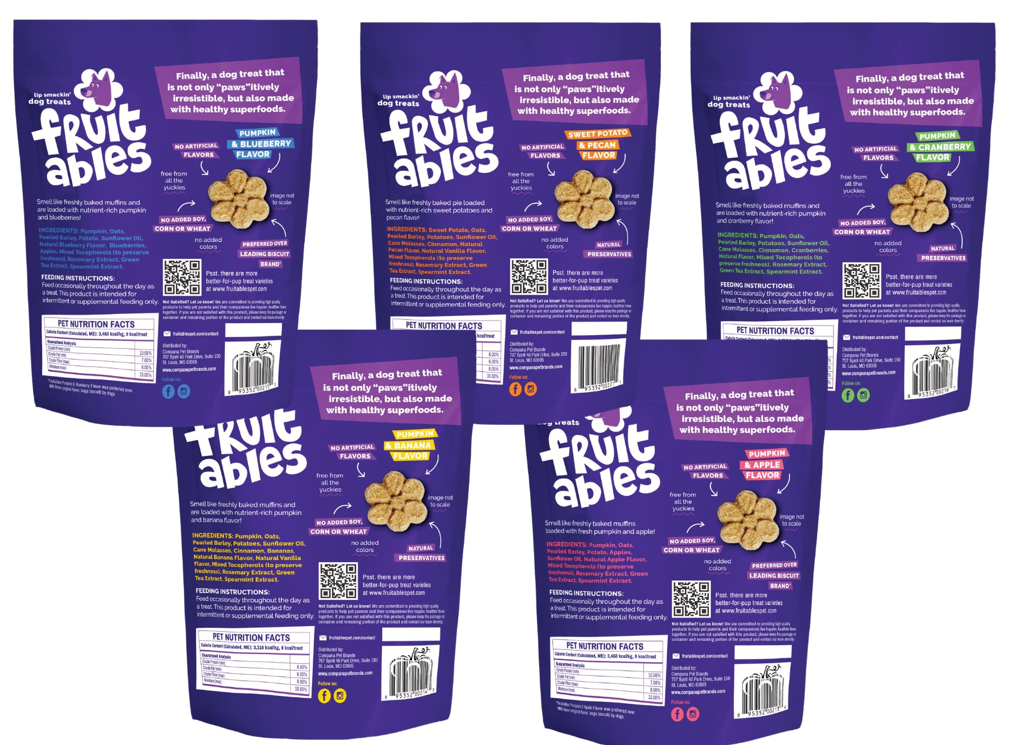 Fruitables Pumpkin Banana dog treat, 7oz, rewards with a fruity twist.