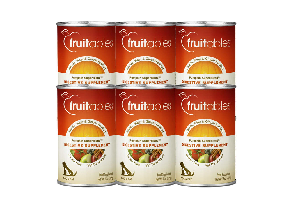 Fruitables Pumpkin Digestive Topper bottle shown for easy feeding.