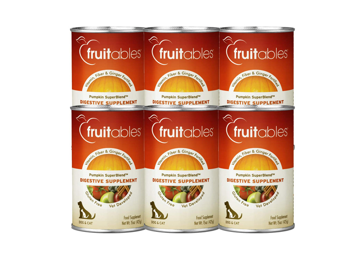 Fruitables Pumpkin Digestive Topper bottle shown for easy feeding.