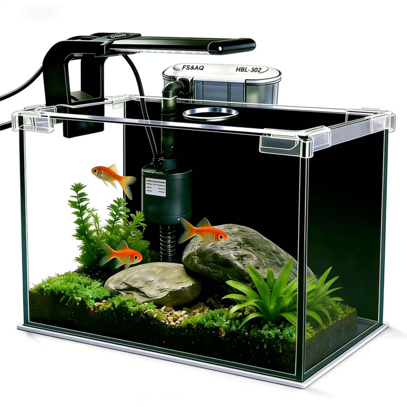 FS&AQ 2.5-gallon Betta Tank desk setup perfect for offices.