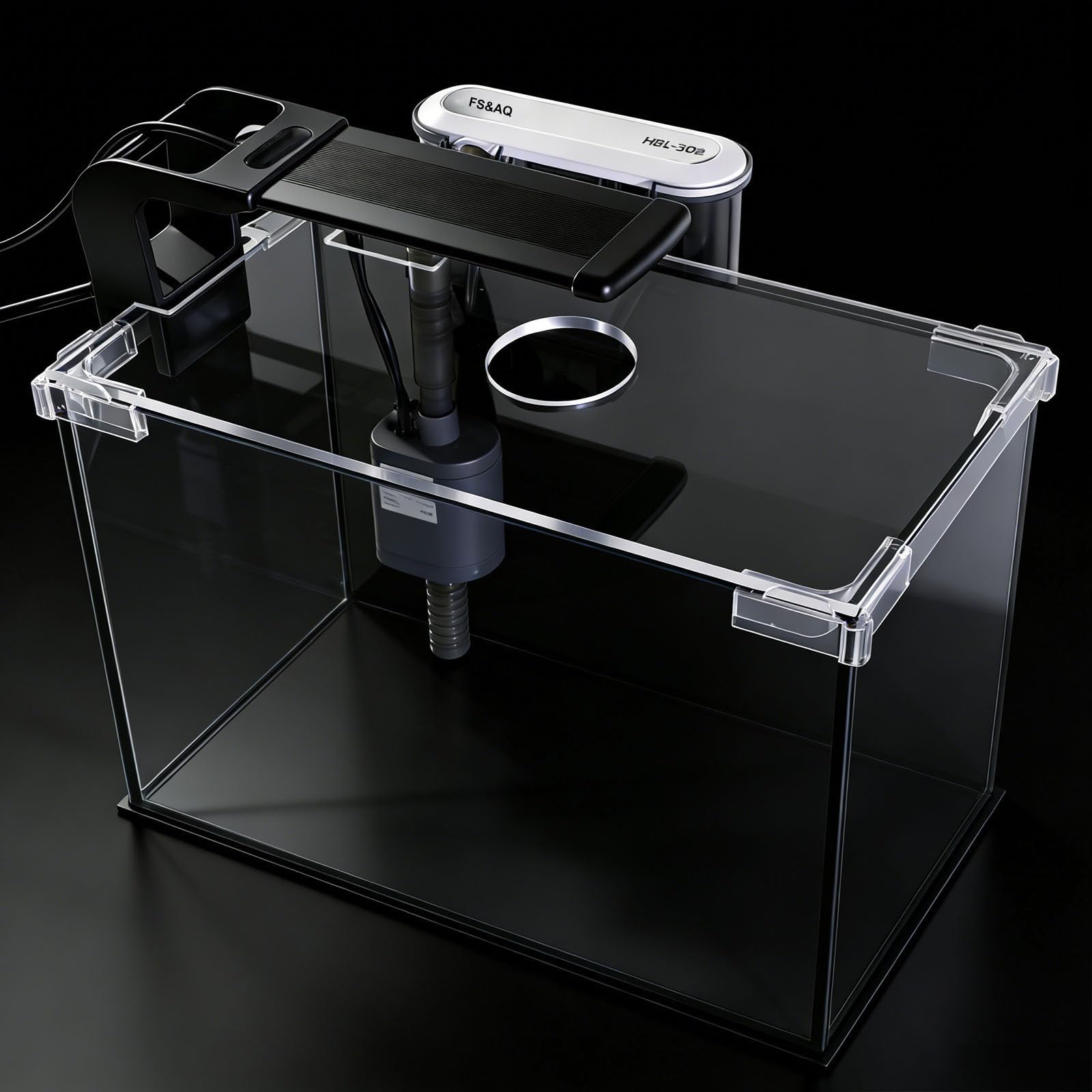 FS&AQ 2.5-gallon Betta Tank lid and mat for stability and evaporation control.