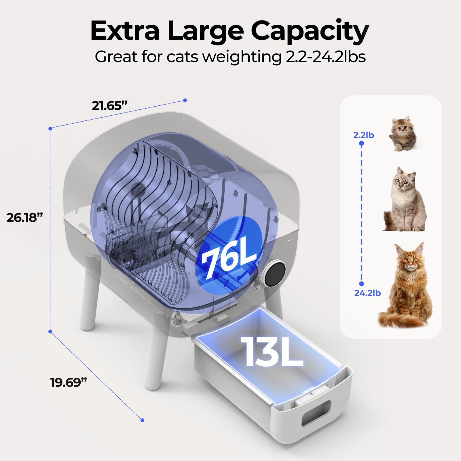 Fsitego interior waste bin for efficient automatic removal