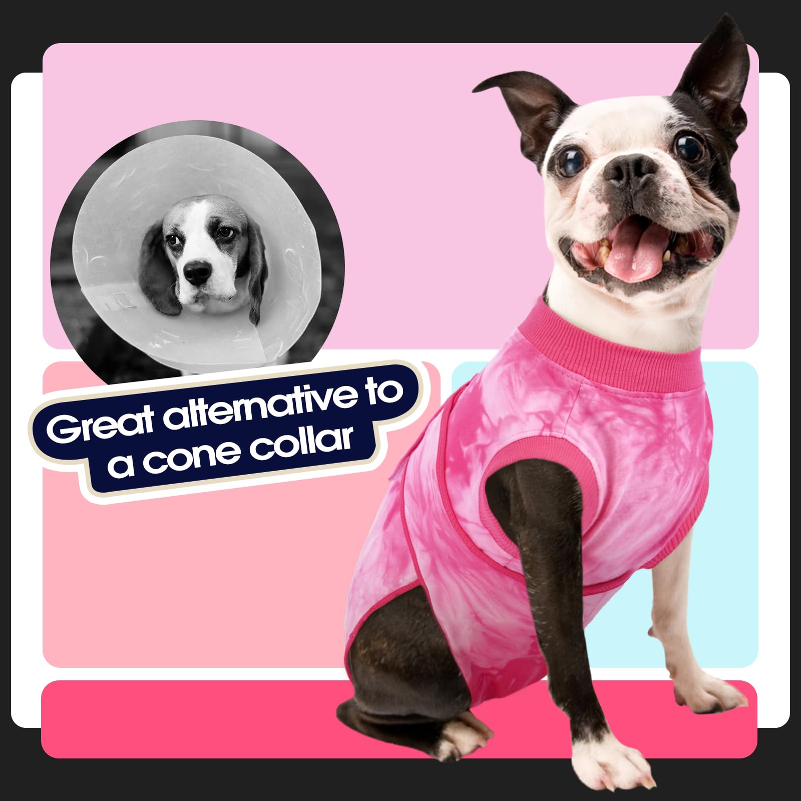 FUAMEY dog onesie shields abdomen and helps deter licking