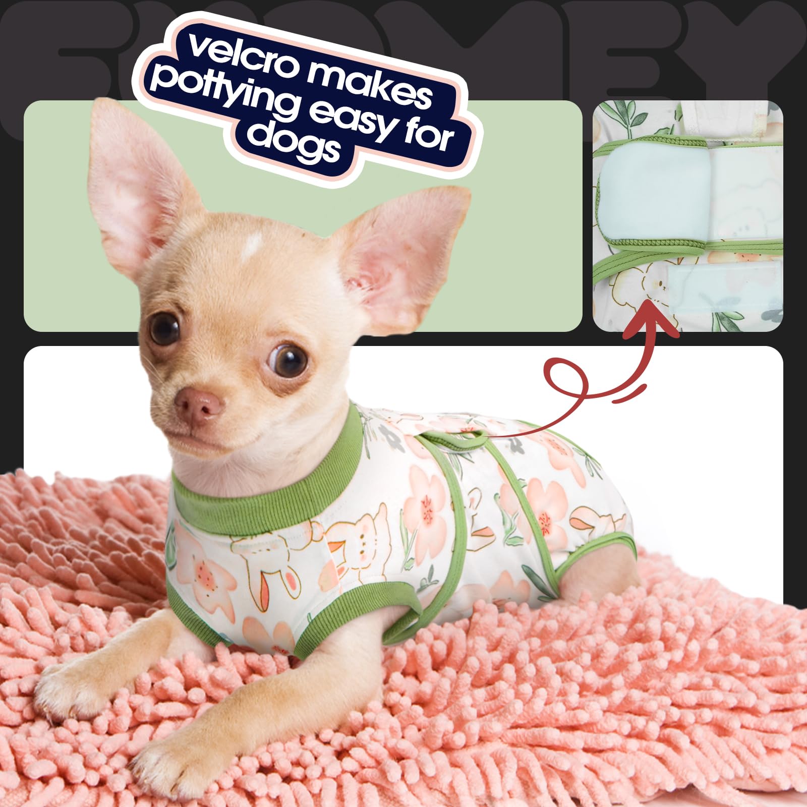 FUAMEY Dog Recovery Suit dust dirt protection keeps indoor spaces cleaner.