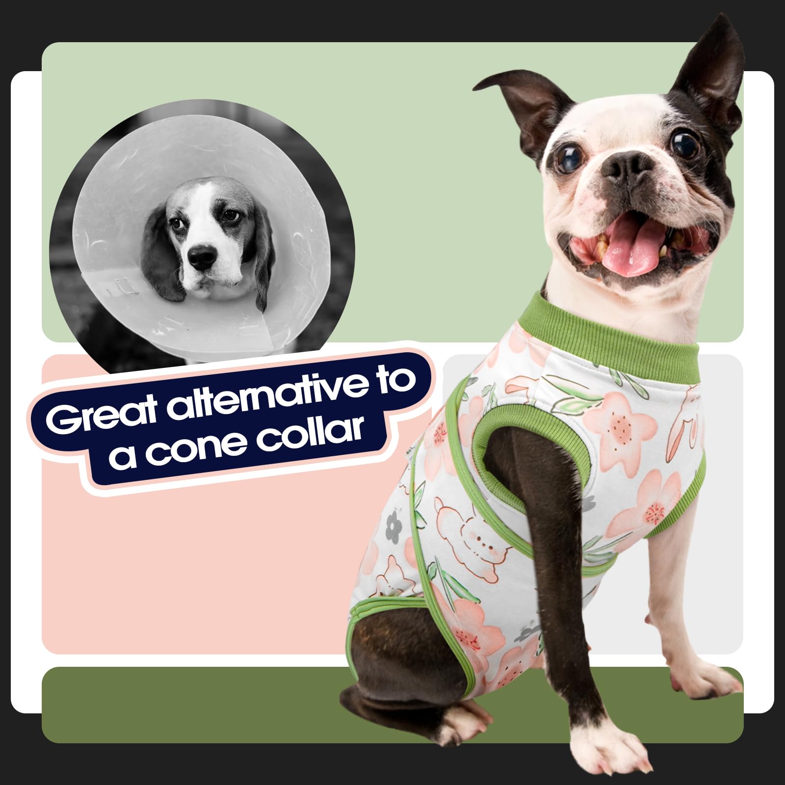 FUAMEY Dog Recovery Suit post-surgery use supports wound protection