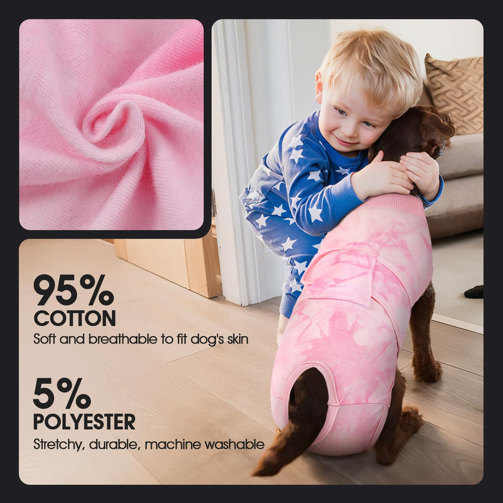 FUAMEY protective surgical suit for pets keeps wounds protected during activity.