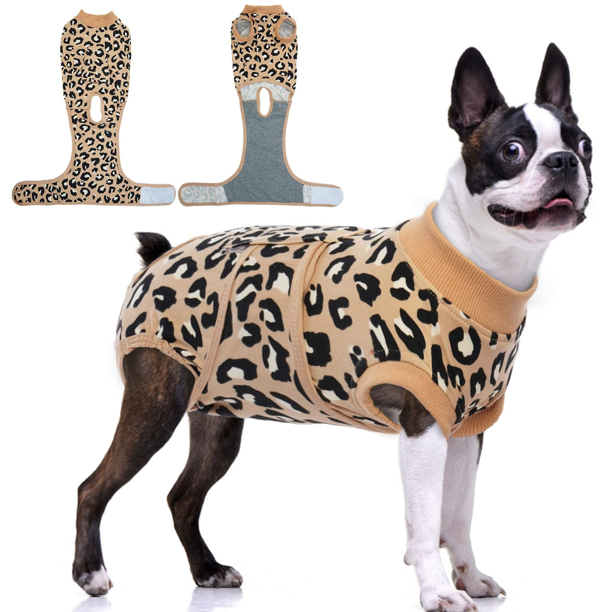 FUAMEY Recovery Suit post-operative bodysuit for dogs protects wounds while maintaining comfort.