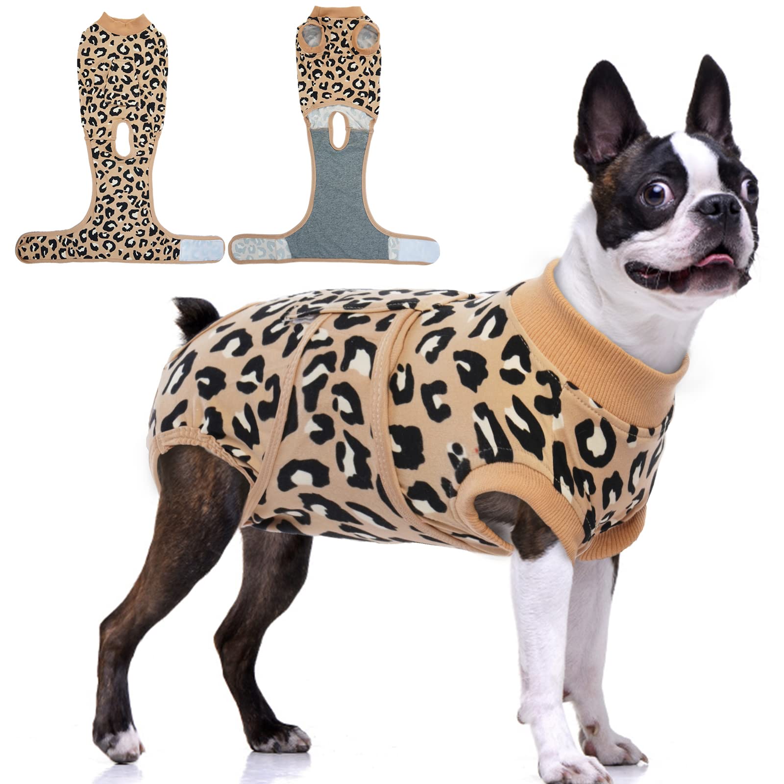 FUAMEY recovery suit on a dog, comfortable post-surgery protection with full mobility