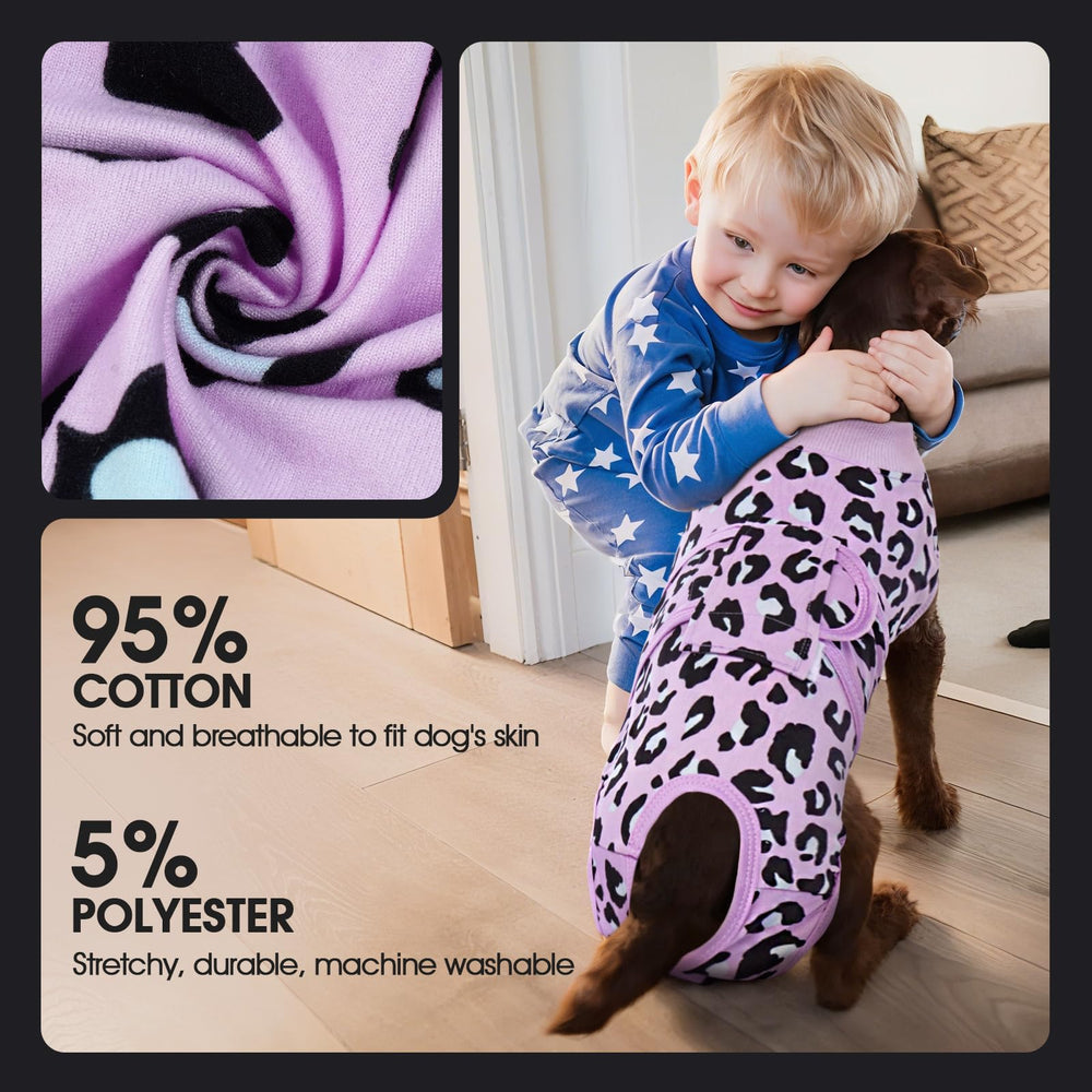 FUAMEY dog bodysuit features easy on-off design for busy owners.
