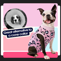 FUAMEY pink leopard-pattern recovery suit adds stylish post-operative wear.