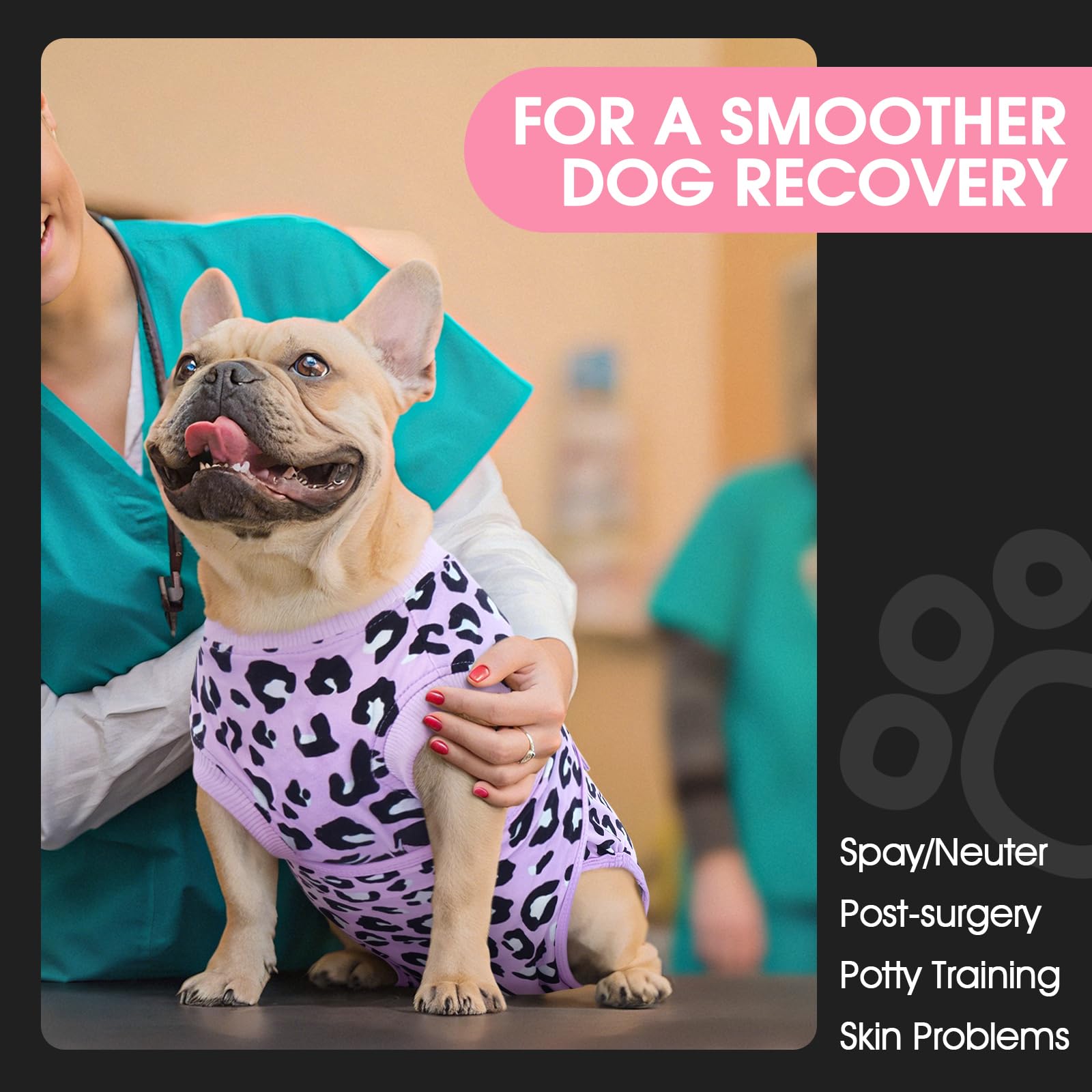 FUAMEY surgical recovery shirt provides anti-lick protection with breathable fabric.
