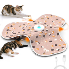 FUGODIWI interactive cat toy in pink with hidden hideout and feather tail.