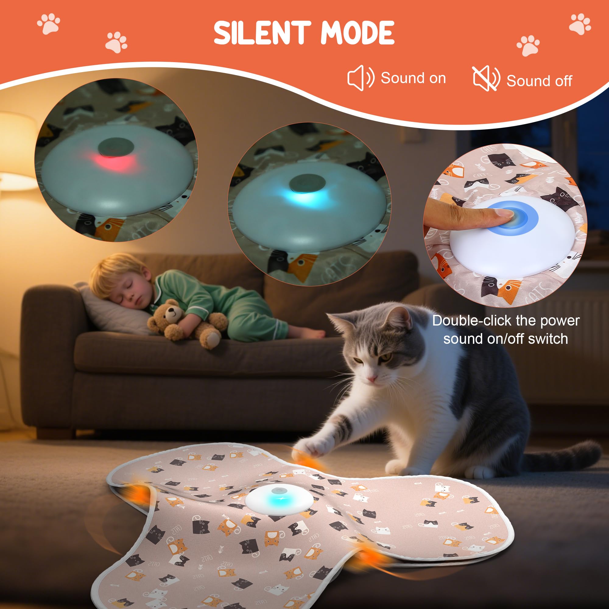 FUGODIWI switchable mouse sounds for varied stimuli during indoor play sessions.