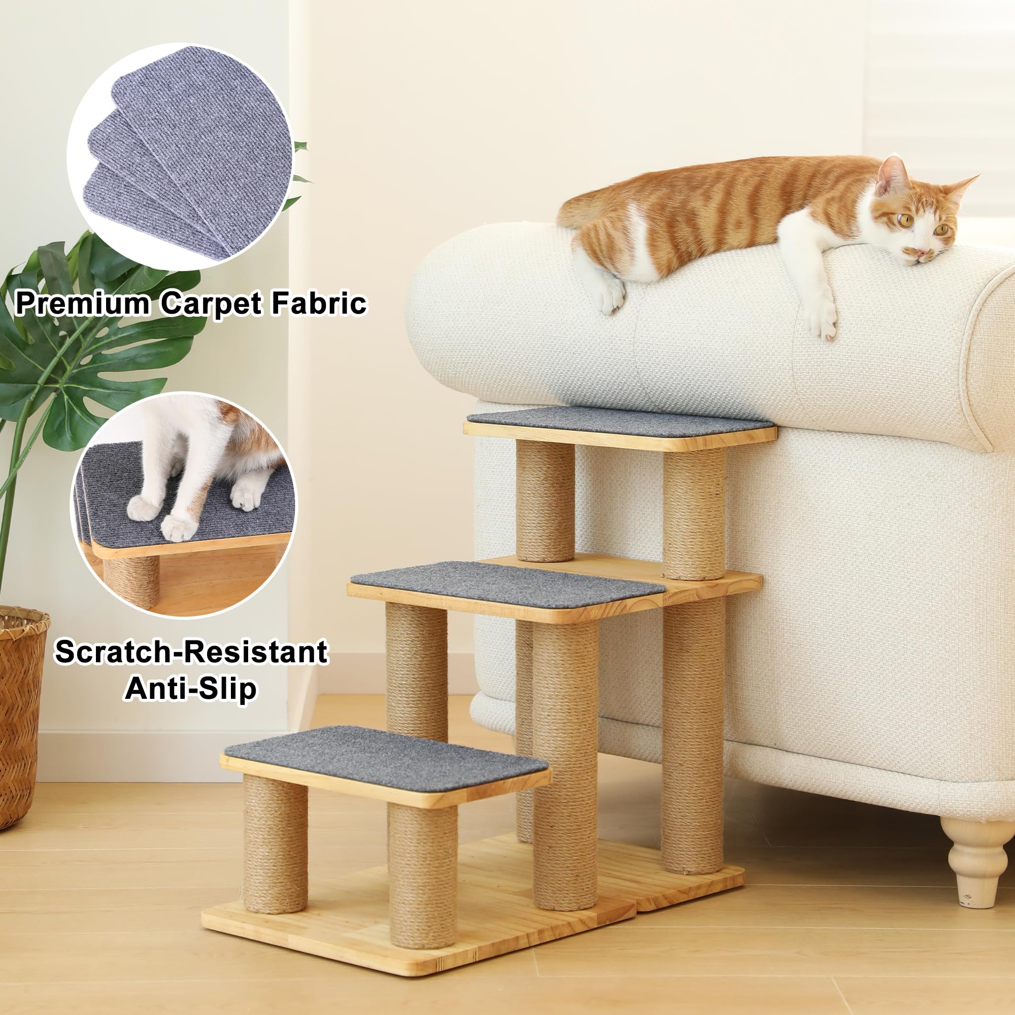 FUKUMARU 20 inch pet steps help reach high beds and couches.