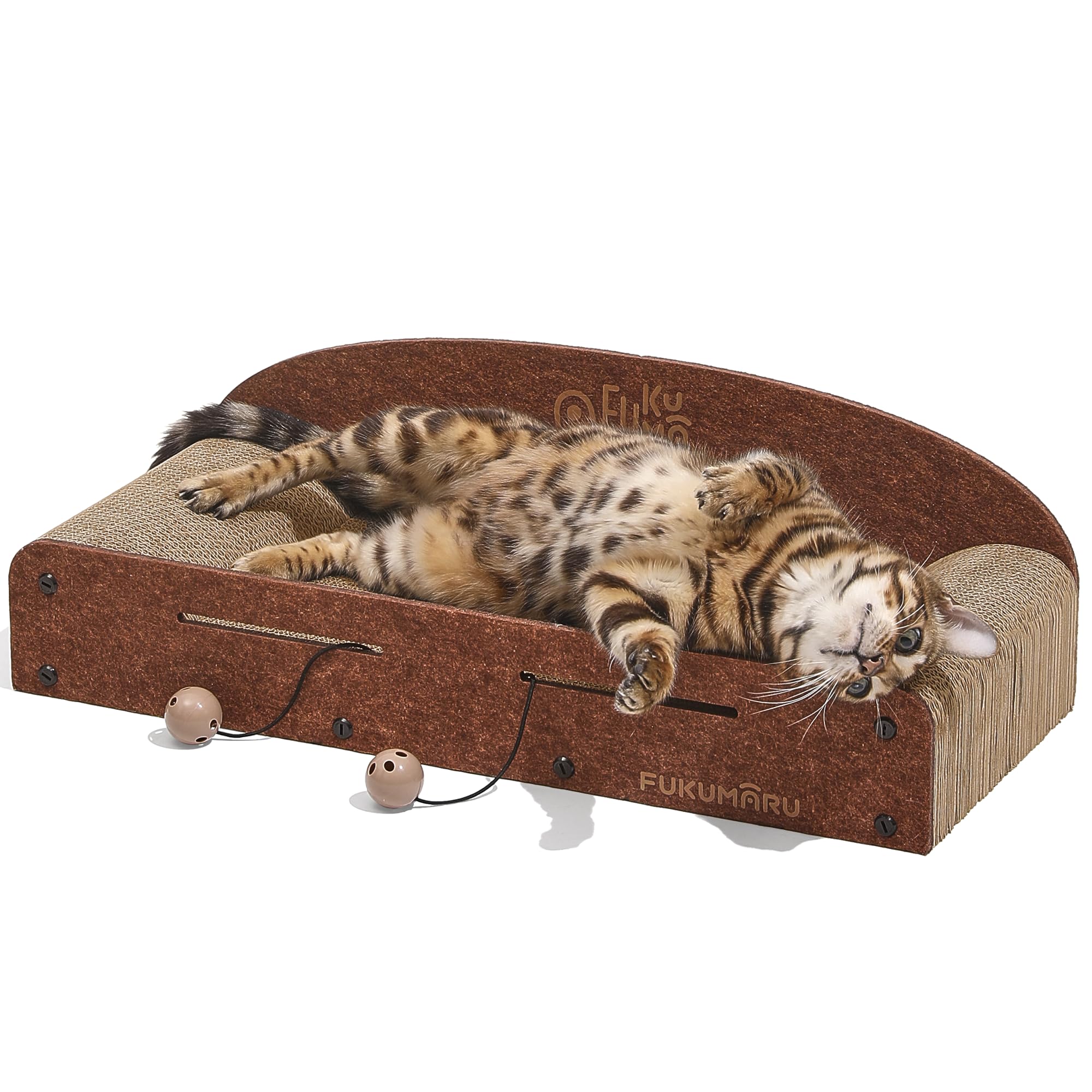 FUKUMARU 26-inch cat scratcher bed for big cats and multi-cat homes.