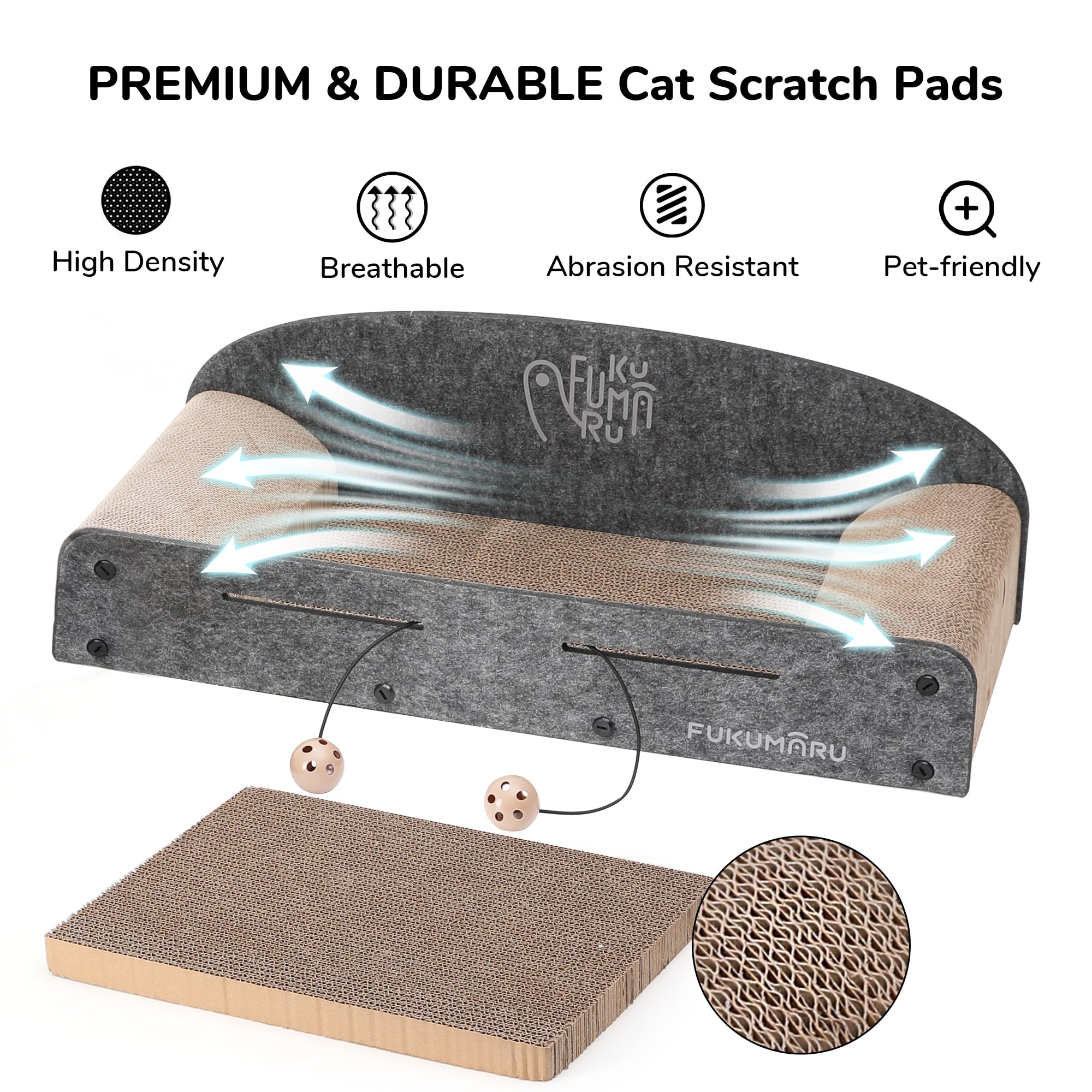FUKUMARU interior view of two reversible boards shows long-lasting scratch surfaces.