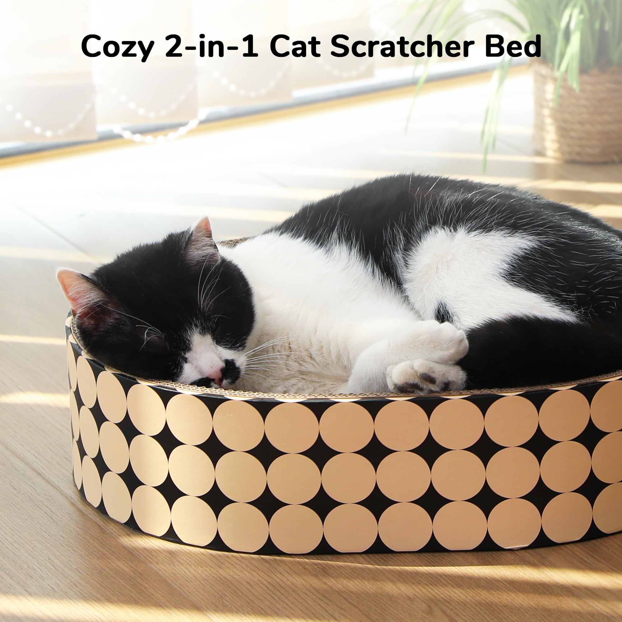 FUKUMARU 2-in-1 cat furniture combines scratch surface and nap area