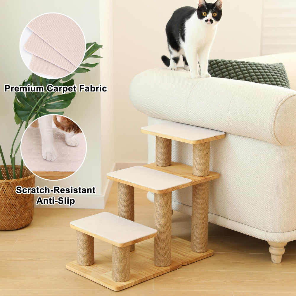 FUKUMARU anti-slip carpeted steps keep pets safe and comfortable during climbs.