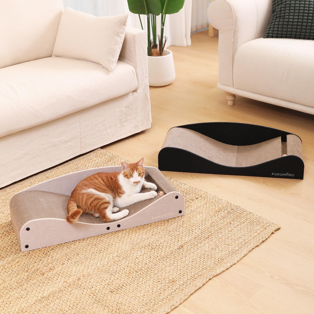 FUKUMARU black scratcher bed blends with modern decor