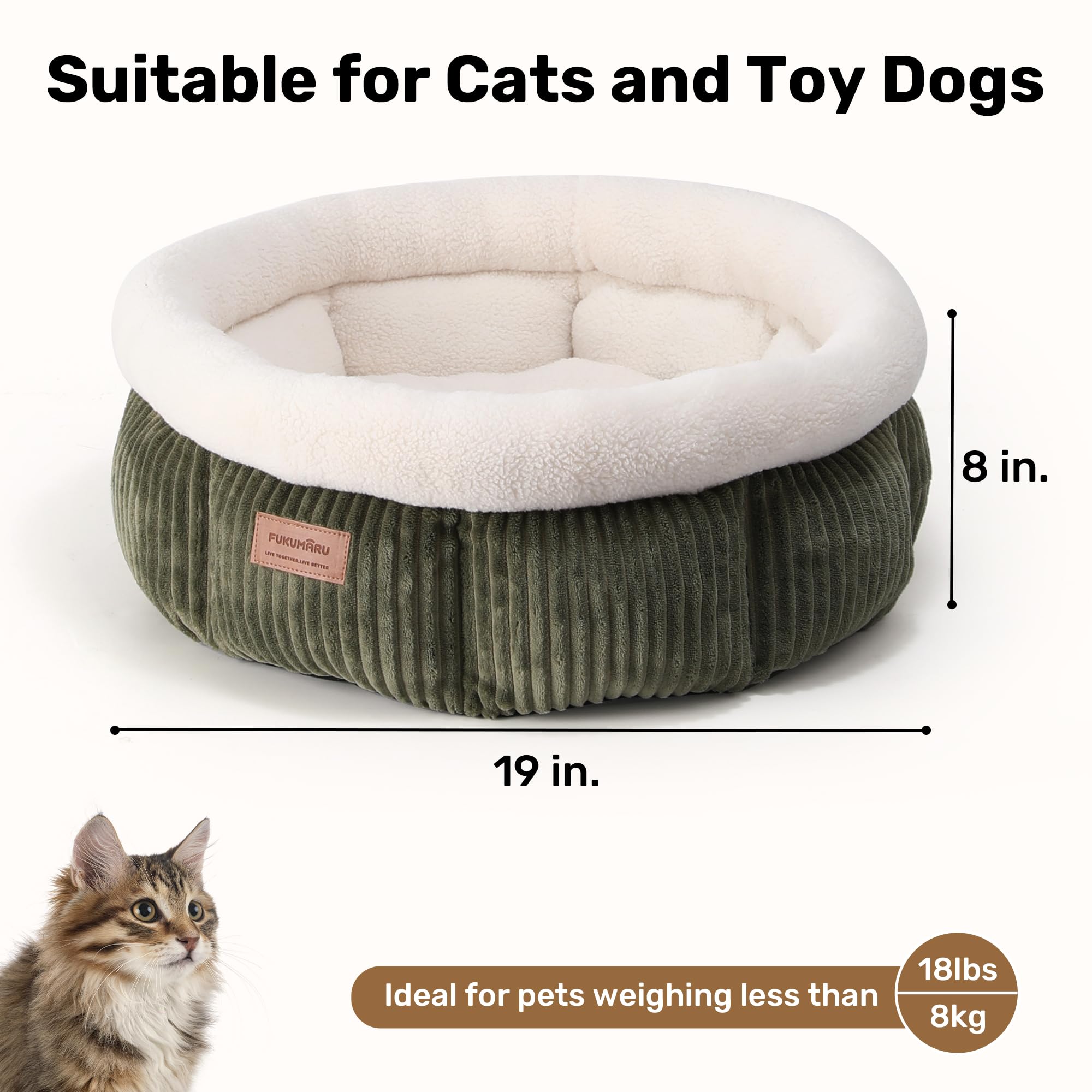 FUKUMARU bed green cushion removable for easy machine washing