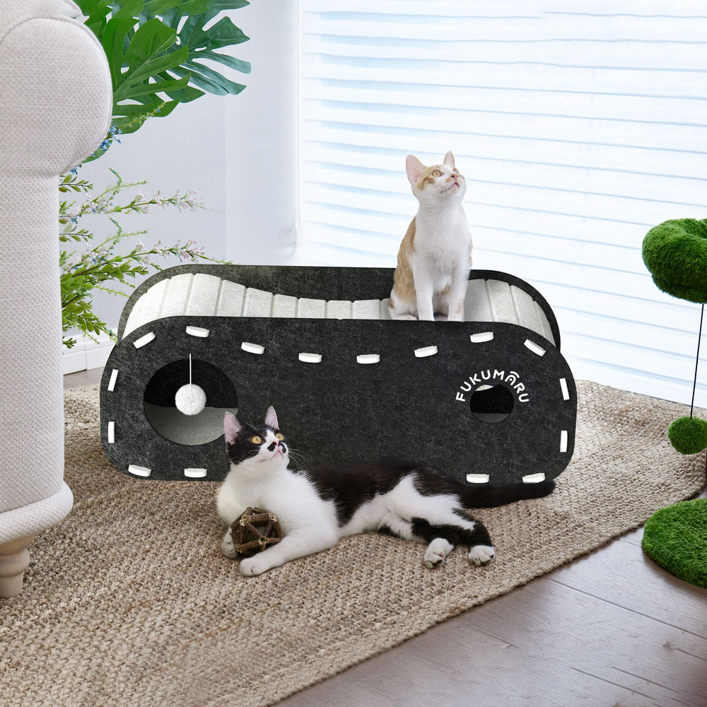 FUKUMARU quiet and safe hideaway, promotes restful naps for stressed cats.