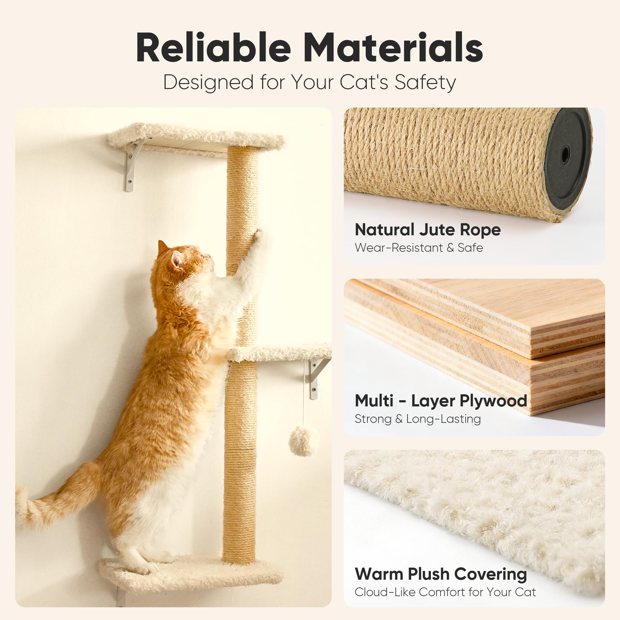 FUKUMARU cat bridge wall feature enables smooth transitions between perches.