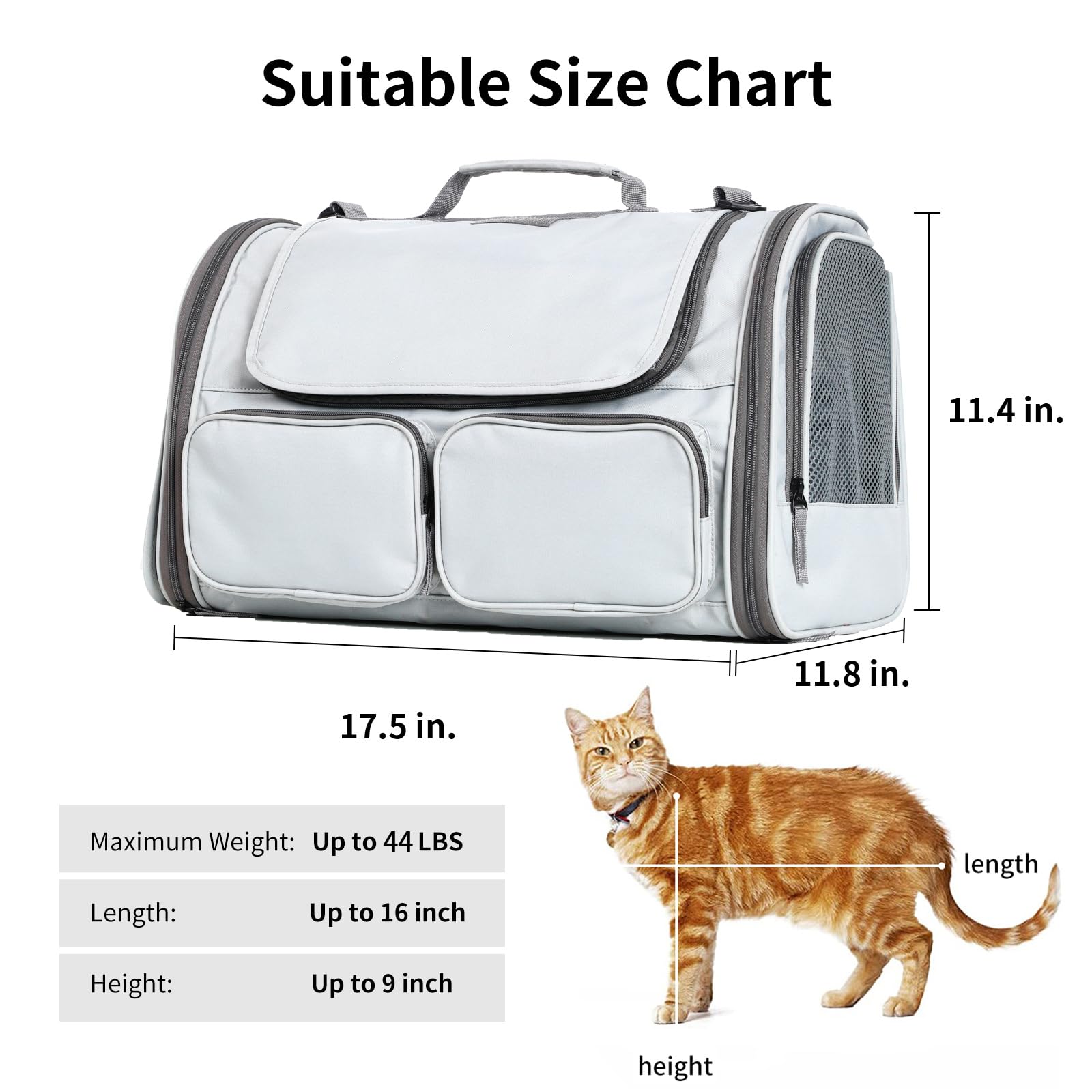 FUKUMARU cat carrier durable material with claw-defense mesh for privacy