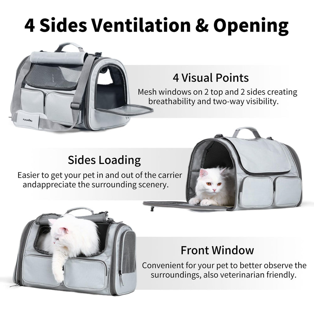 FUKUMARU cat carrier under-seat fit demonstrates airline compatibility