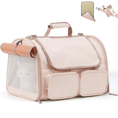FUKUMARU cat carrier with ventilated top for airflow during travel.