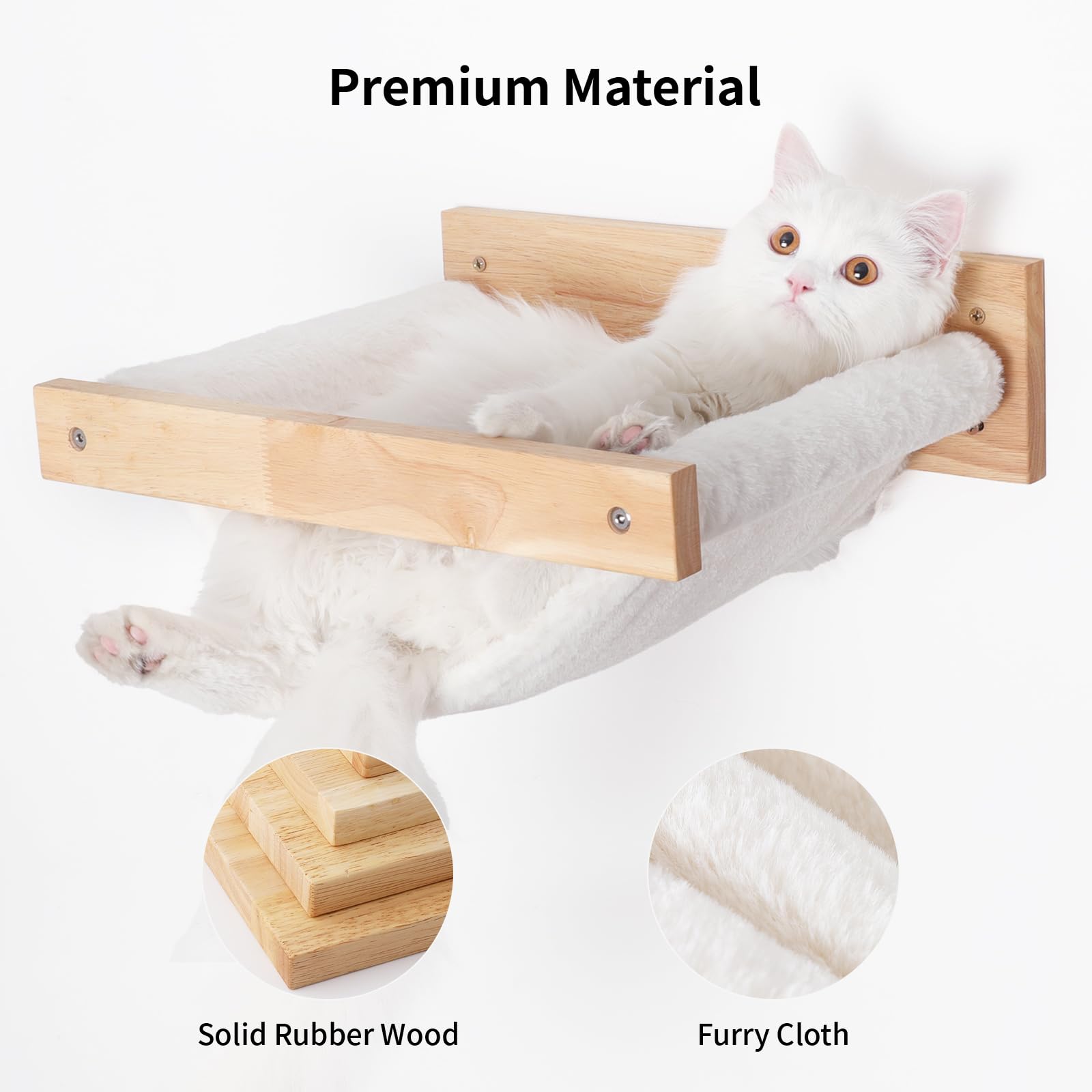 FUKUMARU cat hammock premium material natural rubber wood durable