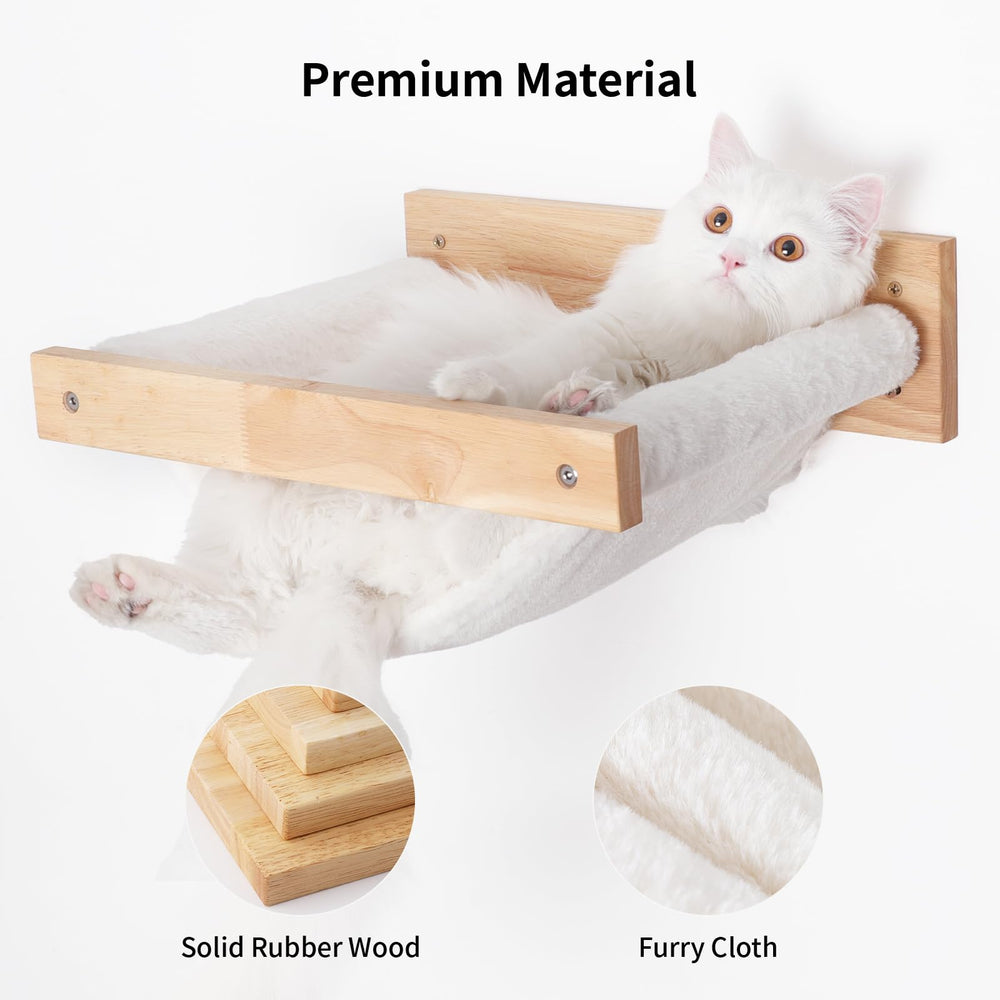 FUKUMARU cat hammock premium material natural rubber wood durable