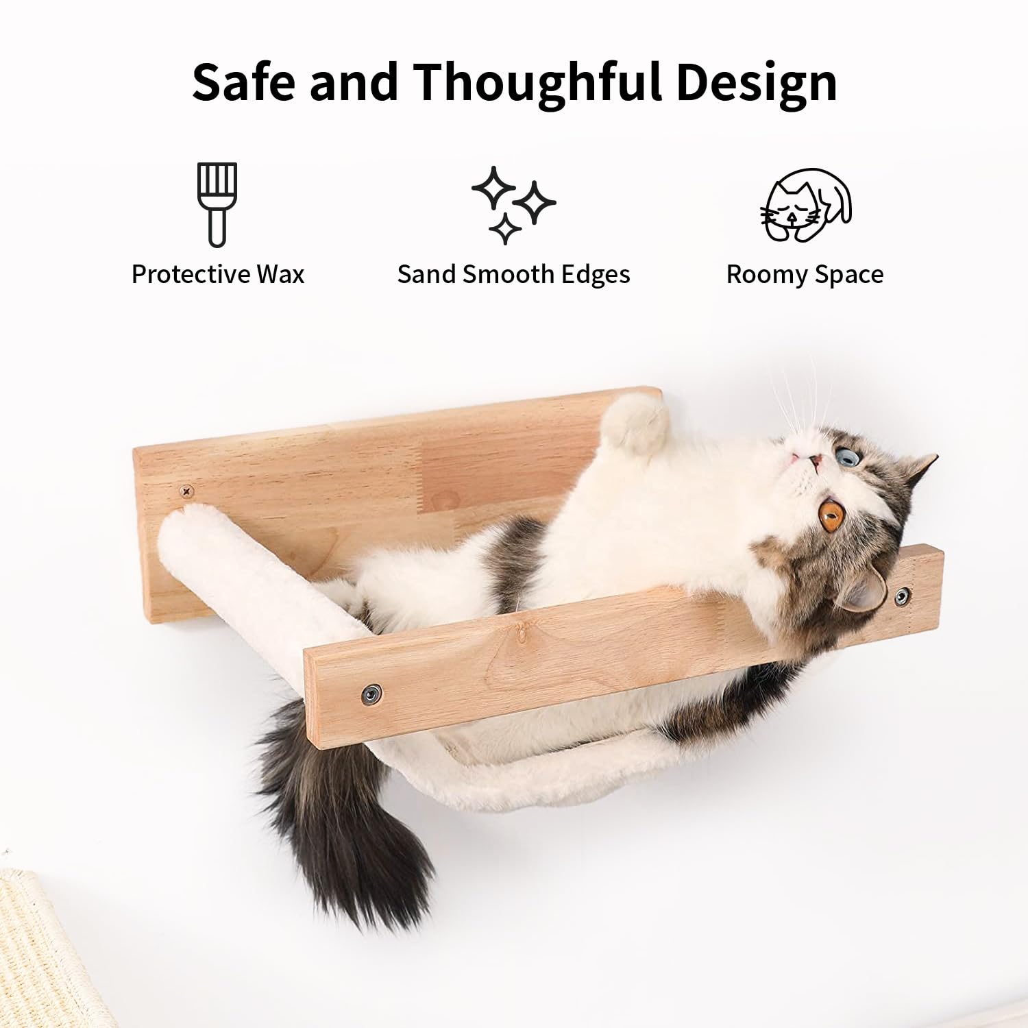 FUKUMARU cat hammock saves space with vertical wall setup
