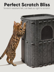 FUKUMARU cat house dark-grey felt cover enhances privacy and warmth