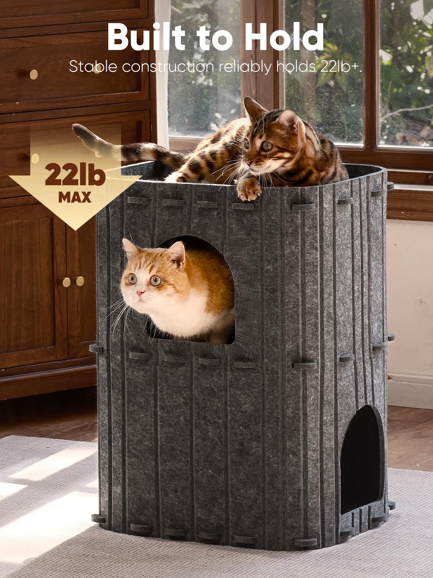 FUKUMARU cat house easy-assembly with snap-in parts