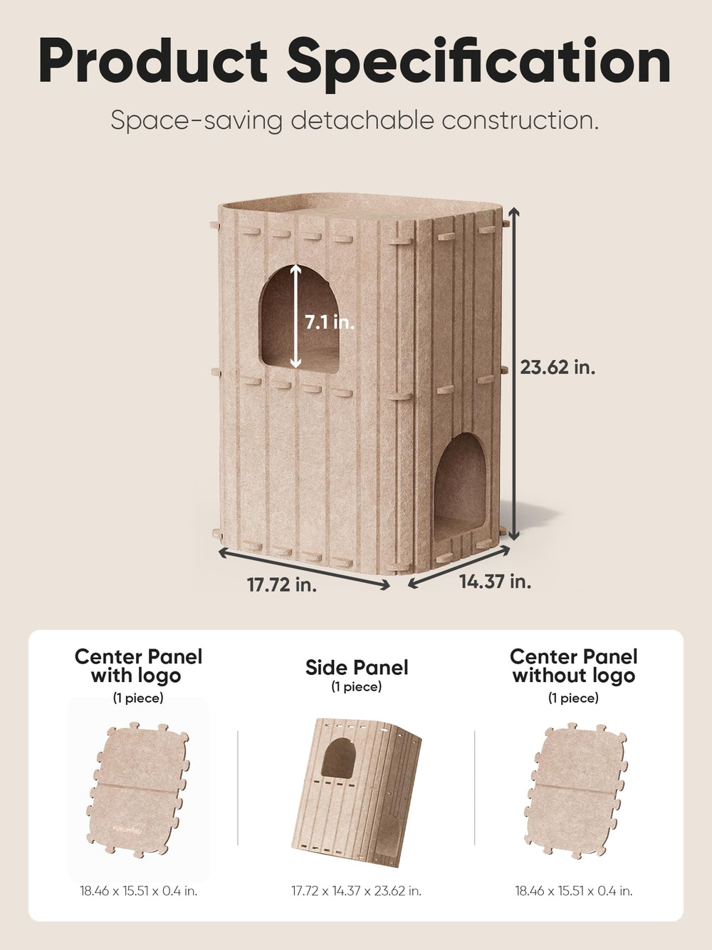 FUKUMARU scratch-resistant felt withstands playful claws