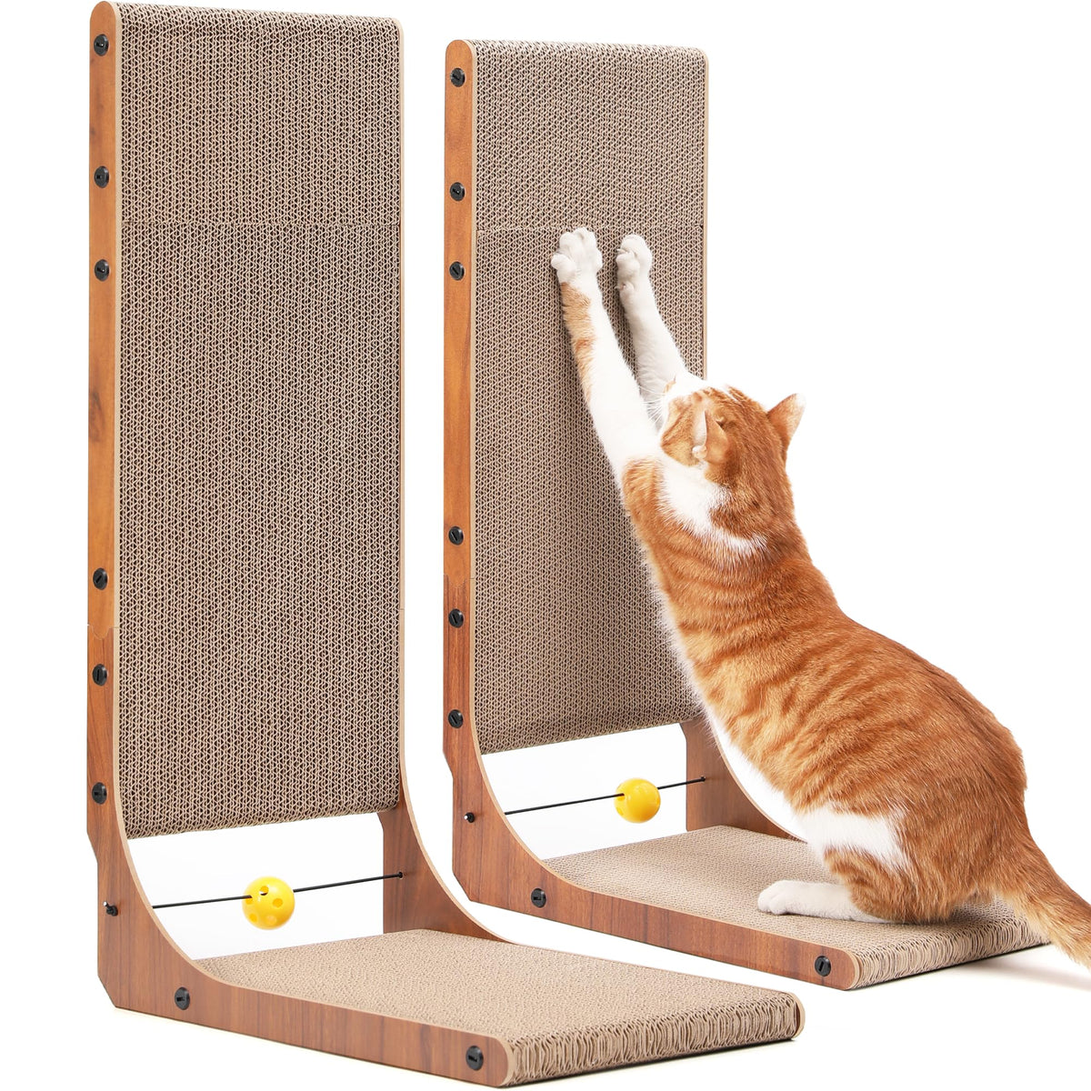 FUKUMARU cat scratcher vertical view with spacious surface for scratching