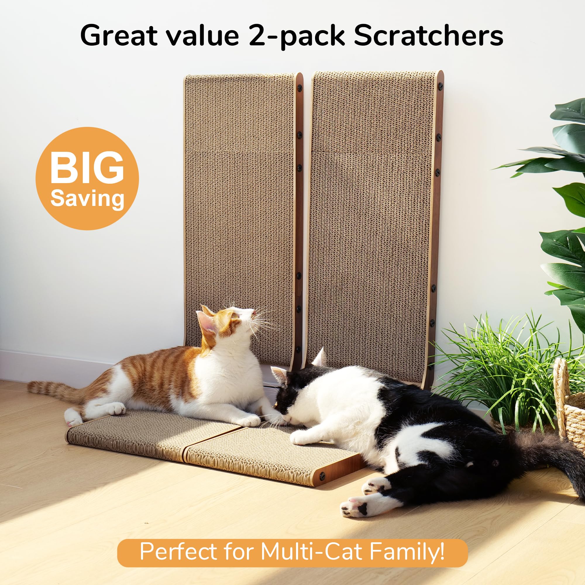 FUKUMARU cat scratcher vertical detail showing L-shape design