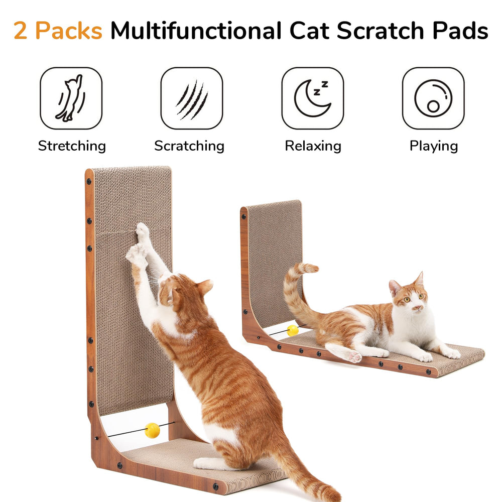 FUKUMARU cat scratcher with ball toy for play and scratching