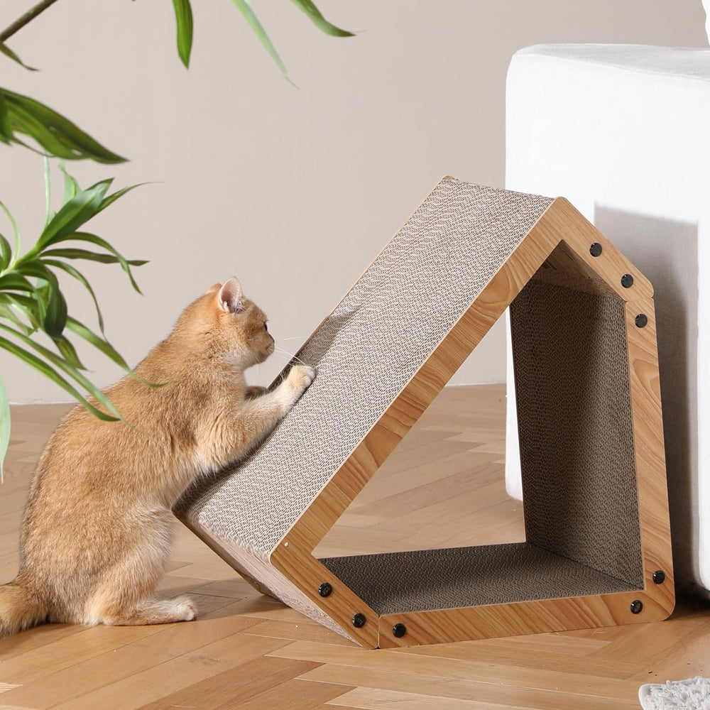 FUKUMARU cat scratcher supports up to 22 lbs with sturdy stability.