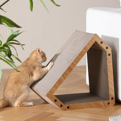 FUKUMARU cat scratcher supports up to 22 lbs with sturdy stability.