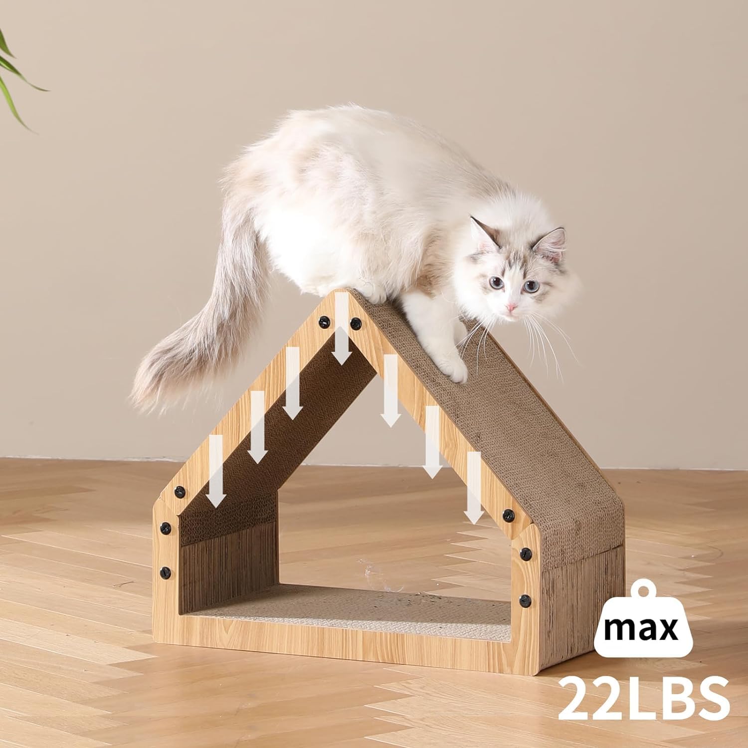 FUKUMARU durable eco-friendly cardboard protects furniture while entertaining cats.